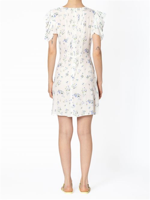 Short dress with floral patterned draping MAR DE MARGARITAS | KARIN050